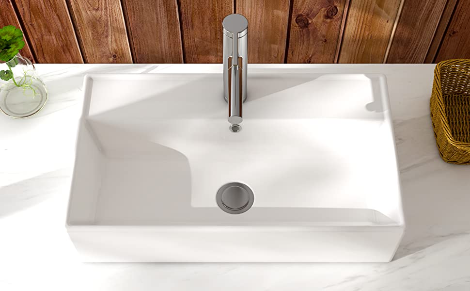 rectangular countertop vessel sink