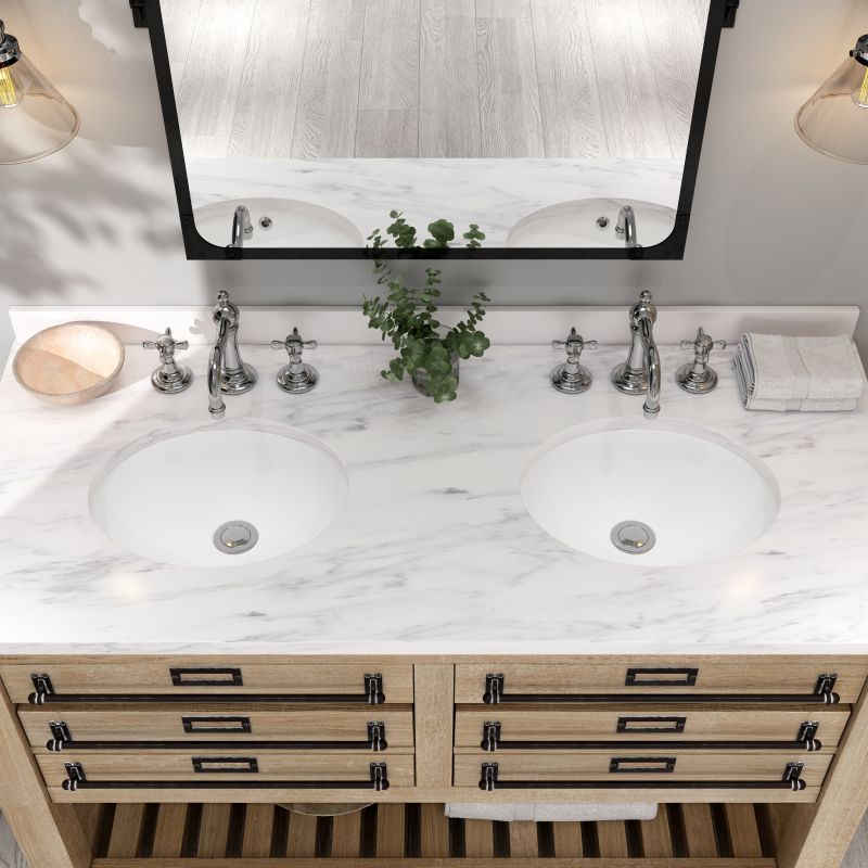 MEJE 19.5″x16″ Oval Shape Bathroom Sink Undermount , Modern Pure White Porcelain Ceramic Vanity Top Sink, Basin with Overflow