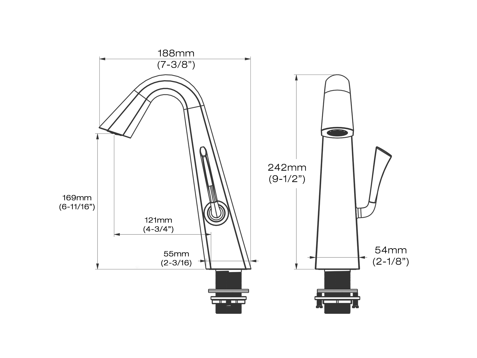 MEJE 11031FQ Bathroom Sink Faucet, Brass Single Handle Faucet
