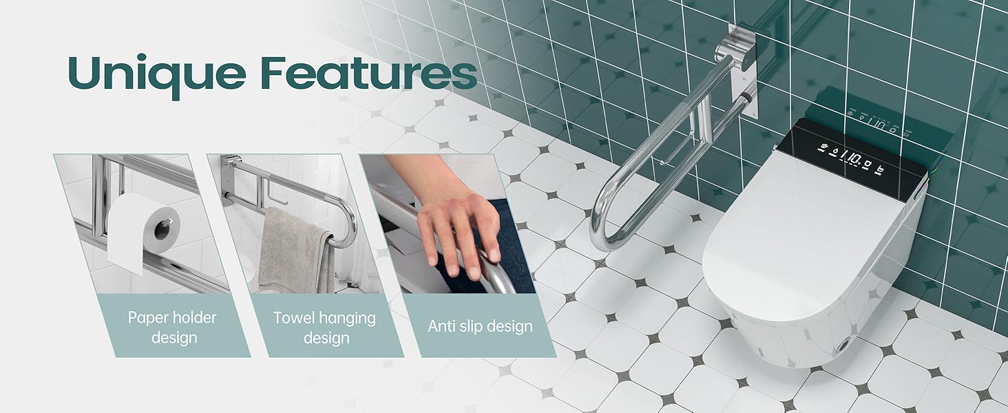 24'' toilet safety handrails