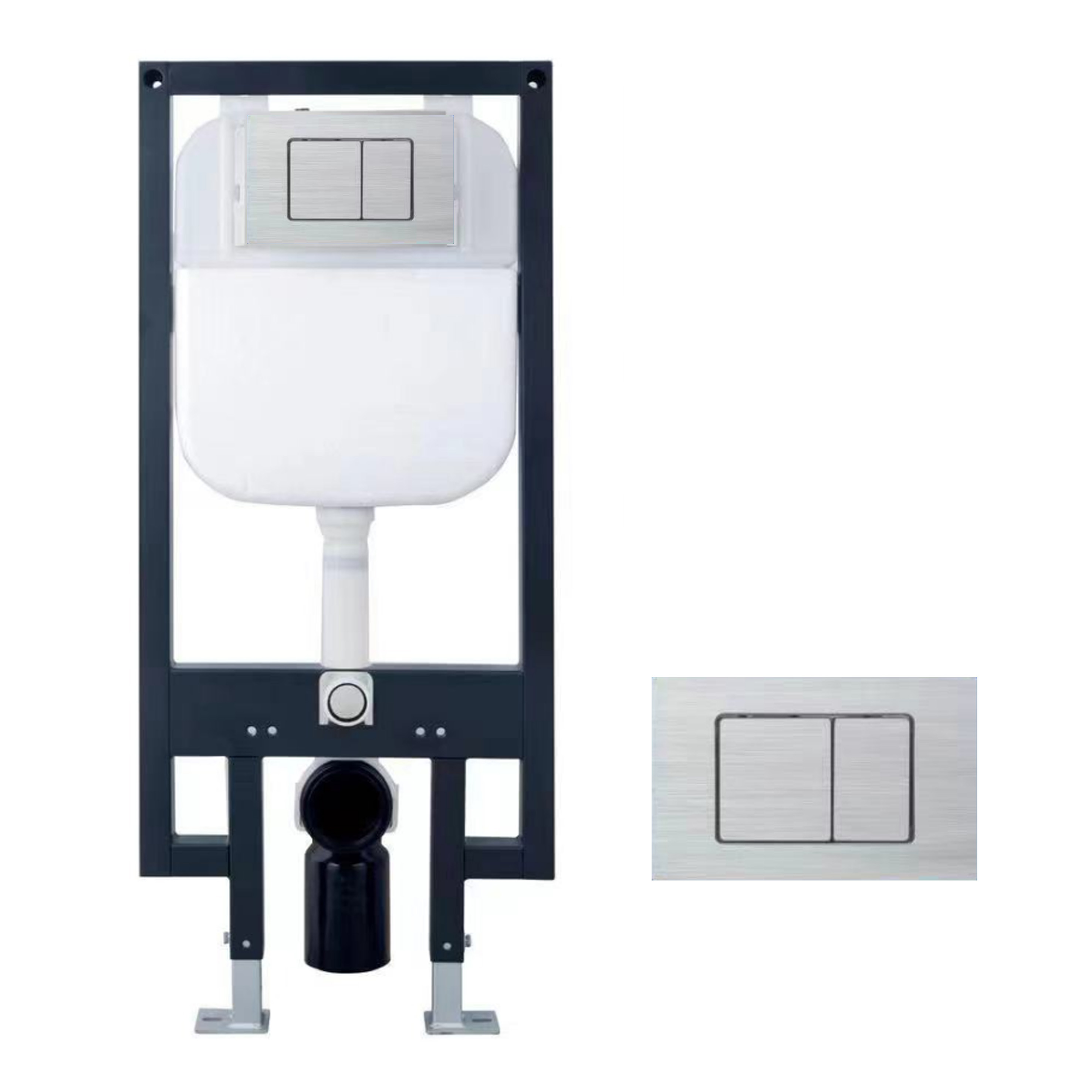 MEJE #039 In-Wall Toilet Tank Carrier with  Actuator Plate, White
