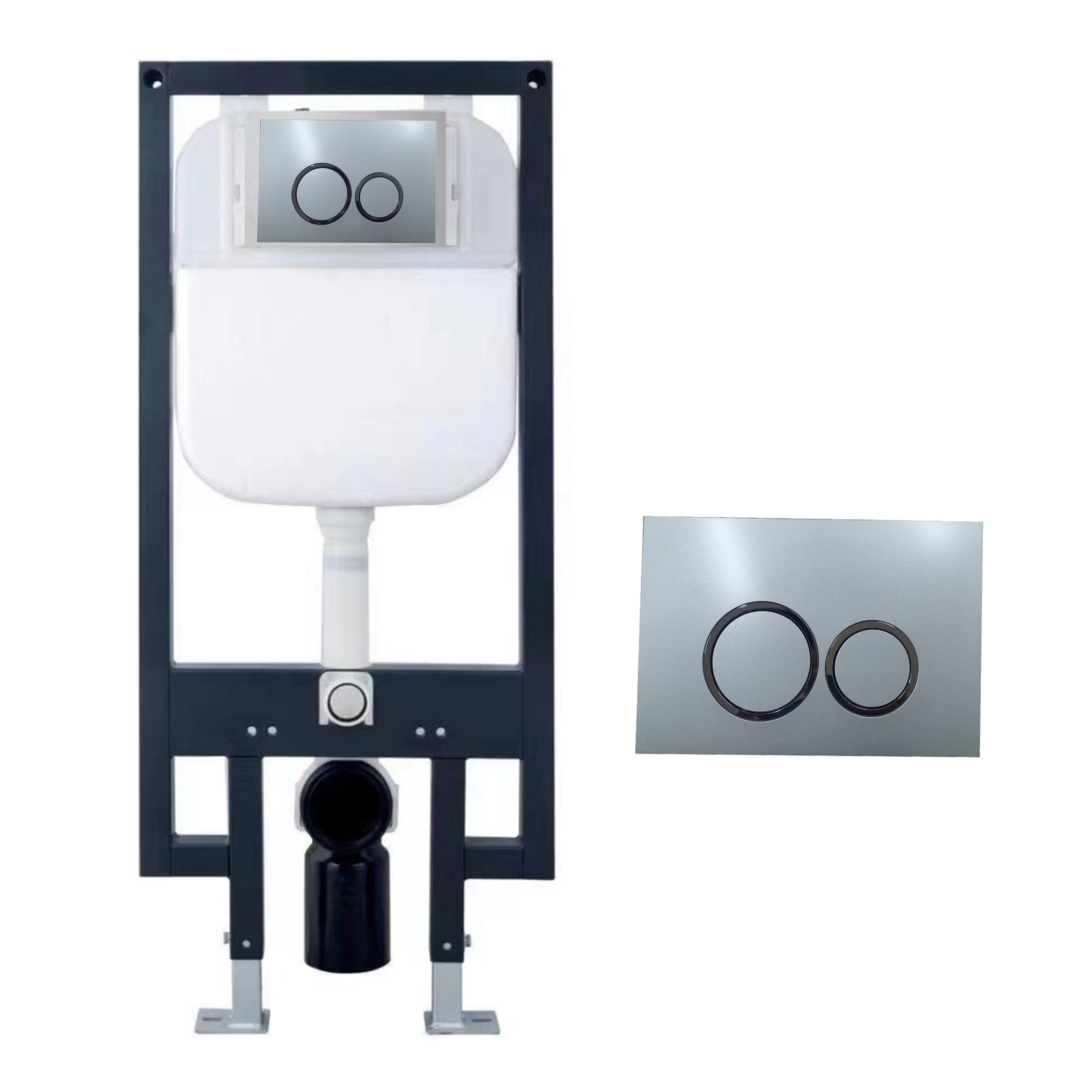 MEJE #038A In-Wall Toilet Tank Carrier , chrome silver color