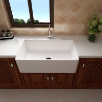 High definition Kitchen Sink Basket Strainer - MEJE 33×20 inch Farmhouse Kitchen Sink, Utility Sink,Apron Front Sink,Single Bowl for kitchens – White Color – Meje