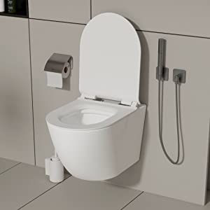 wall hung toilet white