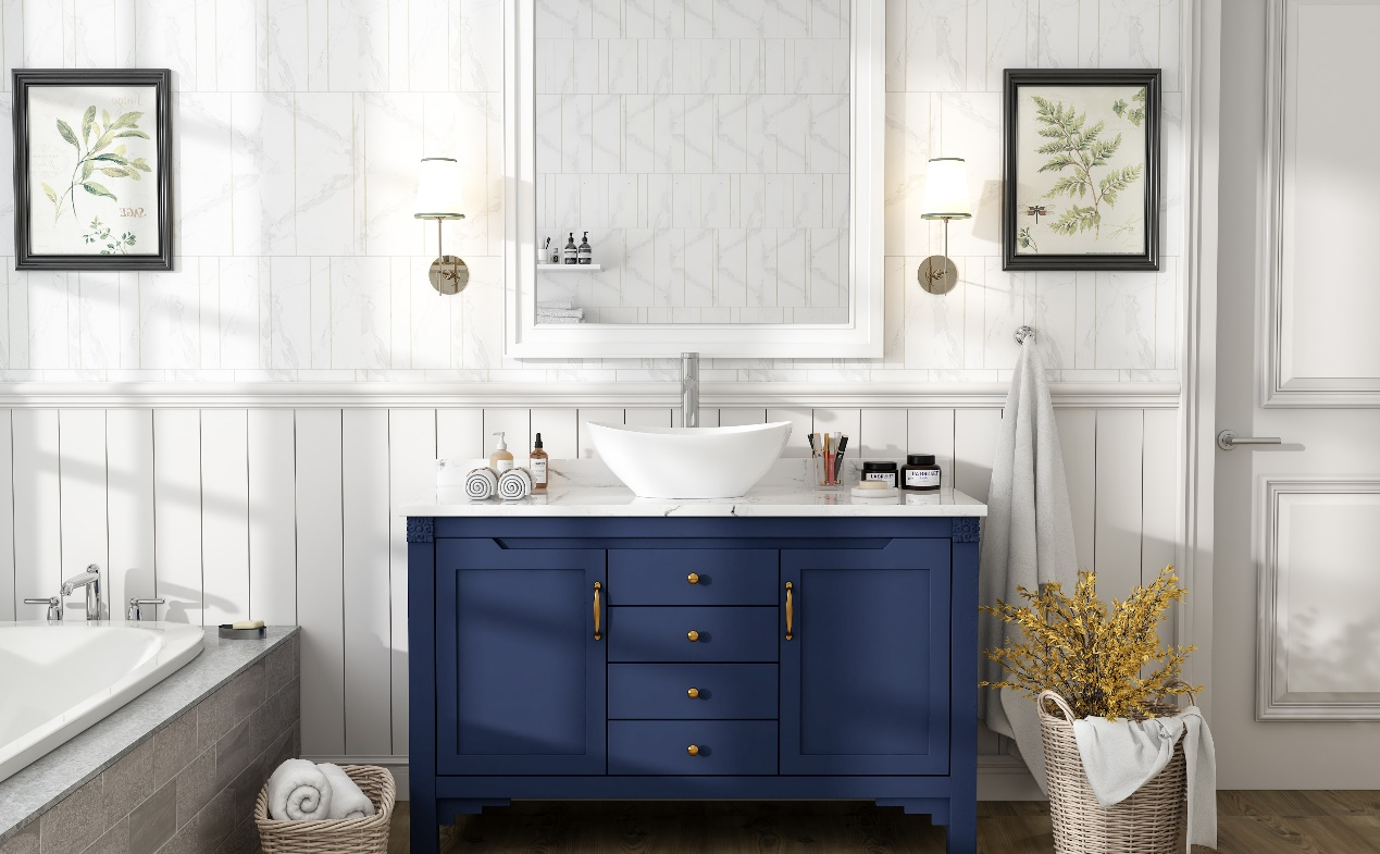 Cocina y baño en blanco, madera y azul-Novedad 3