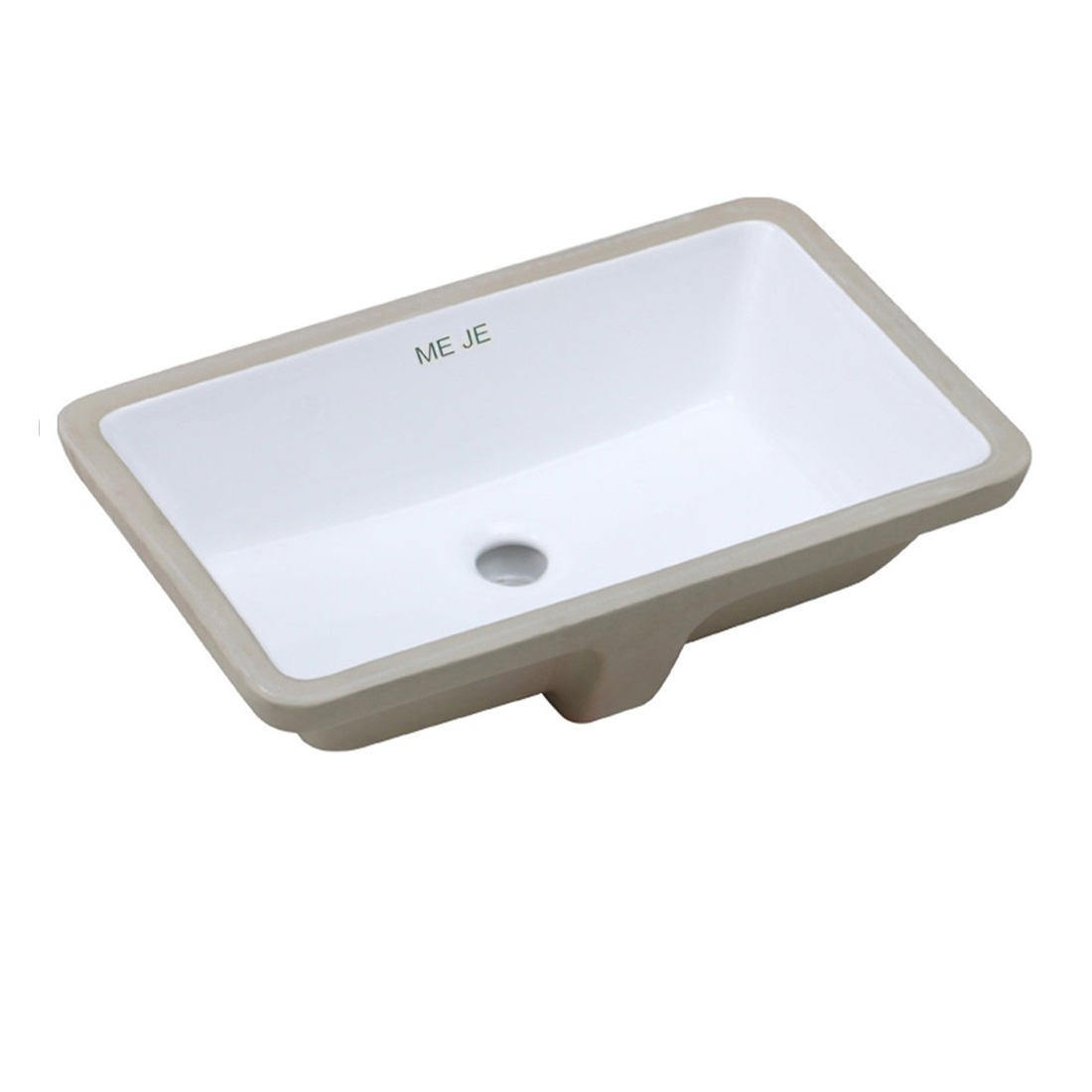 MEJE #202A -20.9 Inch Undermount Sink, Rectrangle Undercounter Bathroom Sink,Ceramic Lavatory Vanity Vessel Sink- White