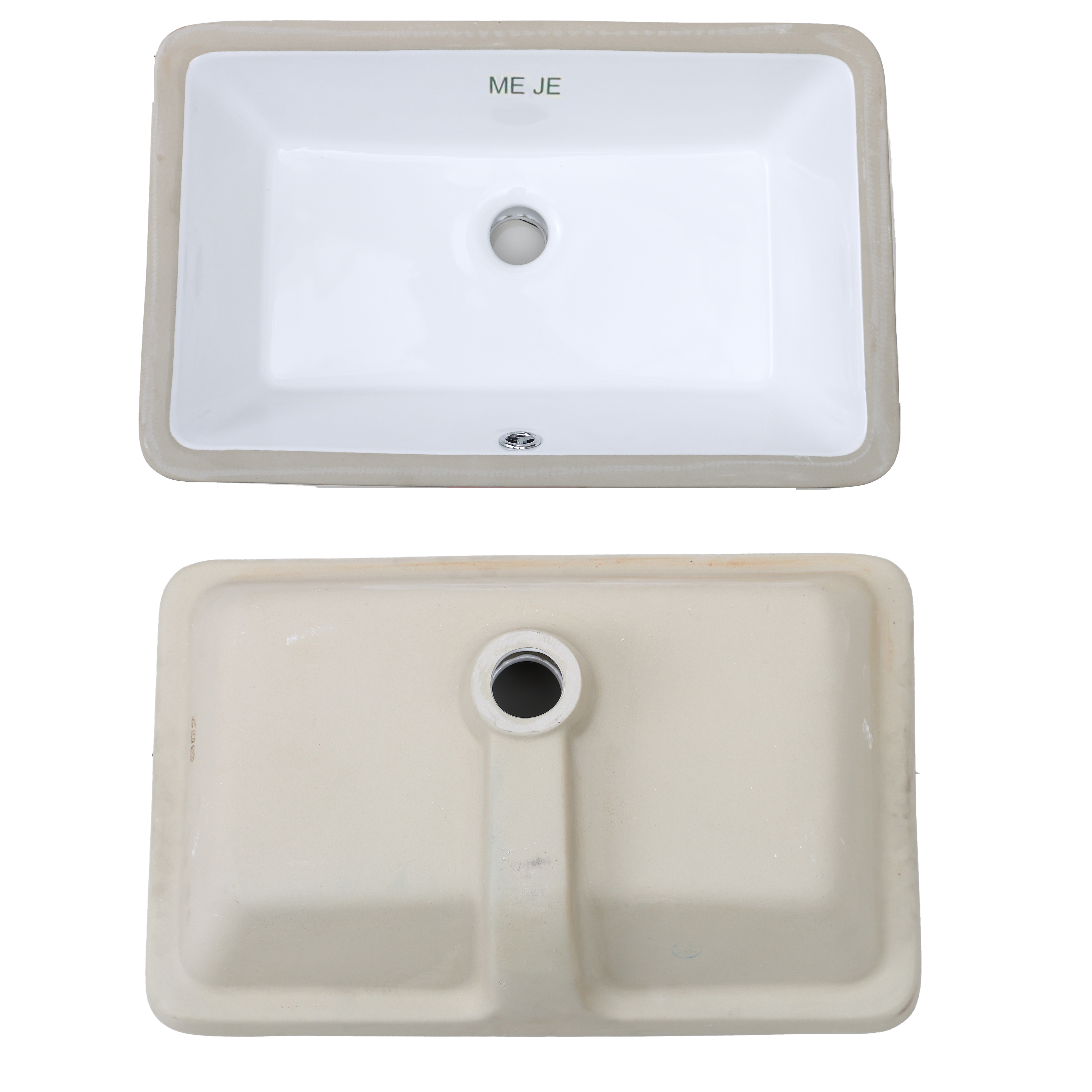 MEJE #202A -20.9 Inch Undermount Sink, Rectrangle Undercounter Bathroom Sink,Ceramic Lavatory Vanity Vessel Sink- White