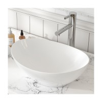 Trending Products Standing Bathroom Sink -
 MEJE 16×13-Inch Oval White Ceramic Vessel Sink,Modern Egg Shape Bowl, Above Counter Bathroom Vanity Sink – Meje