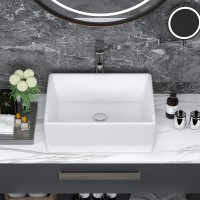 Best quality Square Undermount Bathroom Sink - MEJE 19×15-Inch Bathroom Vessel Sink,White Rectangle Above Counter Countertop Vanity Sink,Porcelain Ceramic Art Basin,Wash Basin for Lavatory Vanity Cabinet – Meje