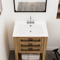 Good Wholesale Vendors Designer Bathroom Sinks -
 MEJE 24×18 Inch Drop in Rectanglar 3 Holes Bathroom Sink, Vanity Top Only, for 4-inch Centerset Faucet , White  – Meje