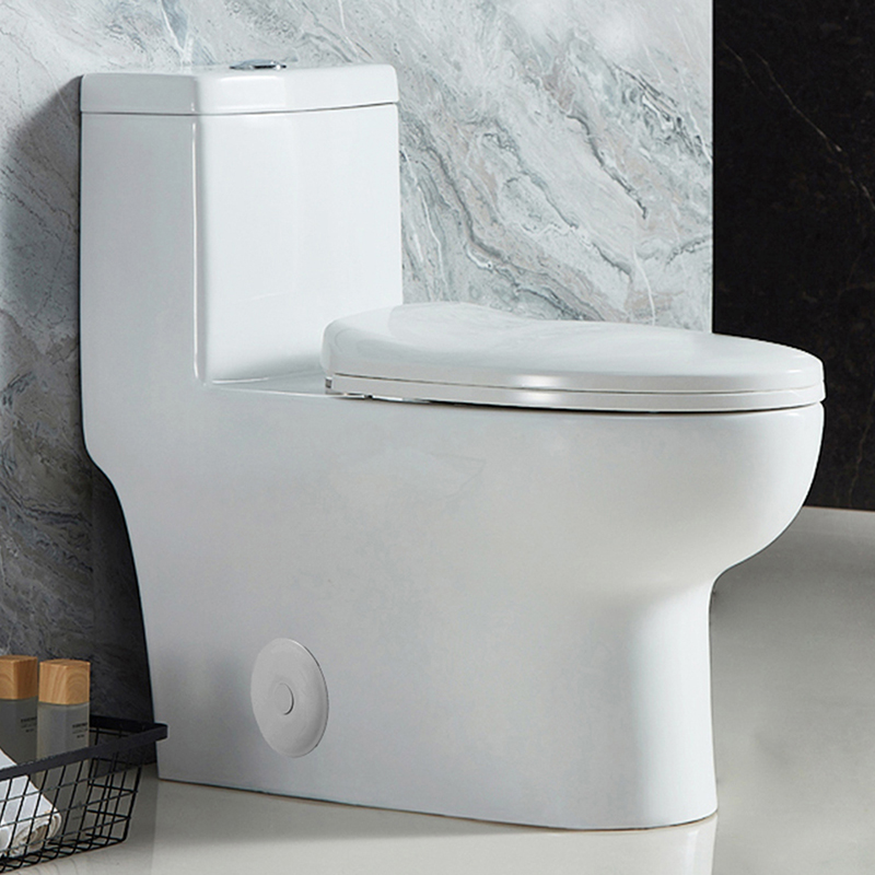 MEJE #76 -Elongated Standard One Piece Toilet with Comfort Seat Height,Soft Close Seat Cover and White Finish