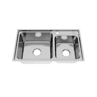 Cheap PriceList for Kitchen Sink Drainer Basket - MEJE 780×430 MM Stainless Steel Kitchen Sink-Double Bowl Sink with Basket Strainer – Meje