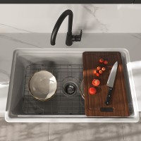 Manufactur standard 300mm Kitchen Sink - MEJE #KS 33×20 inch Undermount Farmhouse Workstation Apron-front Kitchen Sink, Ceramic Single Bowl with Cutting Board ,Grid & Strainer –  – Meje
