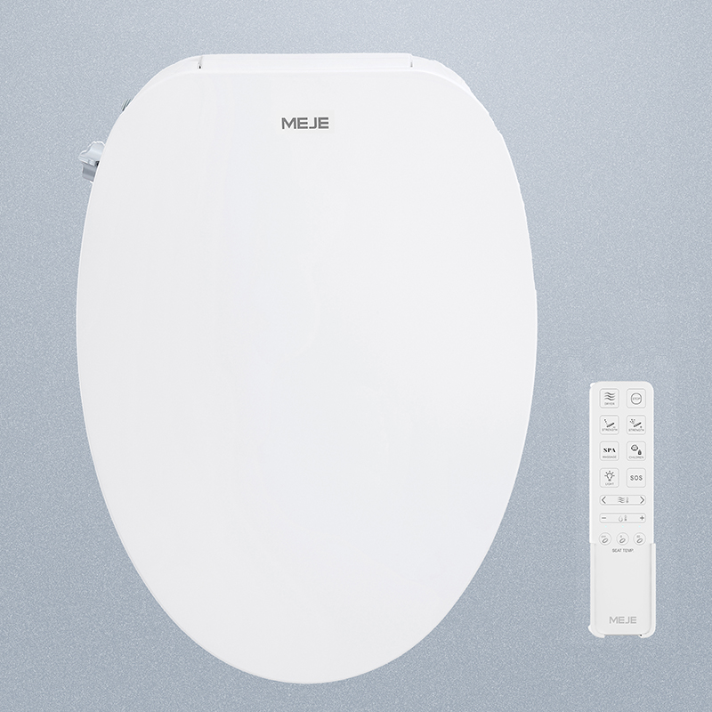 MEJE #VB-T Electronic Smart Bidet Toilet Seat, Remote Control, Easy Install, Heated Seat,Warm Dry and Water, Night Light,Dual-Self Cleaning Nozzle,Elongated
