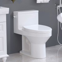New Fashion Design for Extended Commode Seat - MEJE #T113 -One Piece Elongated Left Side Flush Handle Toilet with Siphonic Flushing System ,Soft Close Seat Cover , White Finish – Meje