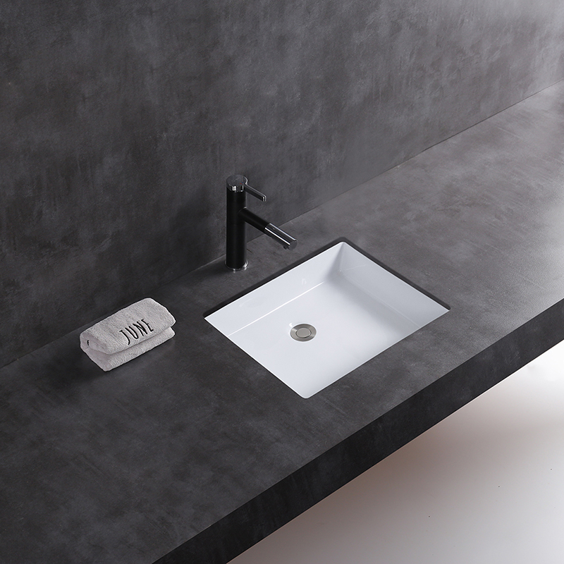 MEJE #T2216 -21.5 Inch Undermount Bathroom Sink, Ceramic Rectangle Lavatory Vanity Vessel Sink, White