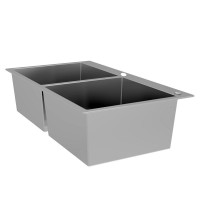 100% Original Compact Kitchen Sink - MEJE 780×430 MM Stainless Steel Kitchen Sink Double Bowl Sink with Basket Strainer white – Meje