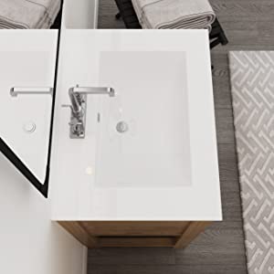 Rectangular Bathroom Sink in White